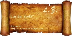 Luria Zoé névjegykártya